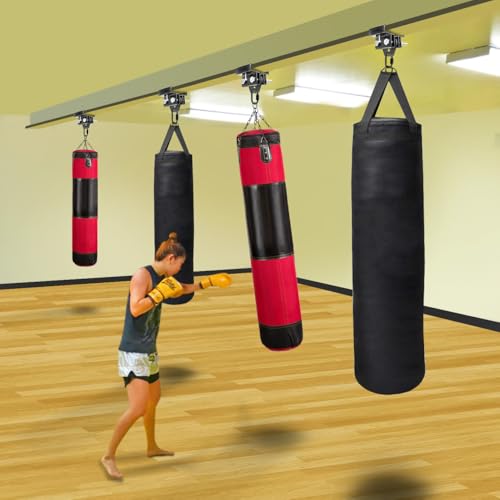 BeneLabel Punching Bag Hanger for I Beam 880 LBs Capacity Heavy Bag Mount Width Adjustable Boxing Bag Holder & Steel Beam Clamp for Beam - color: Beam Hanger & Carabiner (2 Pack)