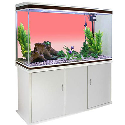T&H Home Aquarium Décor Backgrounds - Gradient Pink and Light Pink Fish Tank Background Aquarium Sticker Wallpaper Decoration Picture PVC Adhesive Poster, 24.4" W x 12.4" H