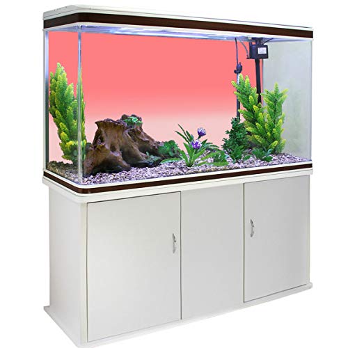 T&H Home Aquarium Décor Backgrounds - Gradient Pink and Light Pink Fish Tank Background Aquarium Sticker Wallpaper Decoration Picture PVC Adhesive Poster, 36.4" W x 20.4" H