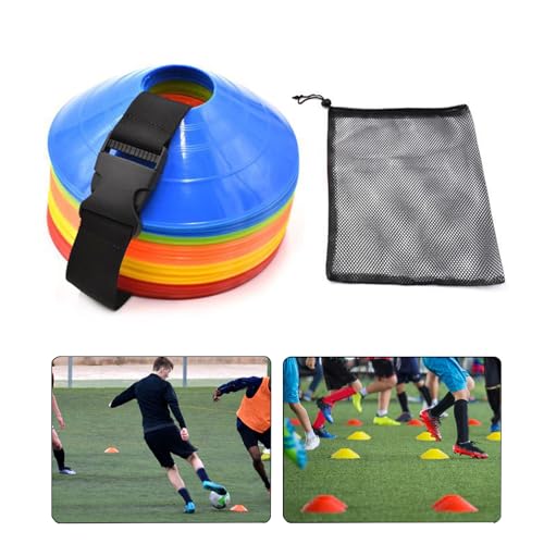 Nylon Buckle Straps, Football Cones Disc Cones Soccer Agility Cones Sports Training Cones Multicolor Field Marker Plastic Cones with Holder