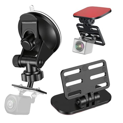 2 Pack Rear Dash Cam Mounts Car Rear Camera Mount Backup Camera Suction Cup Mount Clip Replacement Adhesive Backup Carplay Mounts for Windshield Universal Holder for Car Recorder, Adjustable