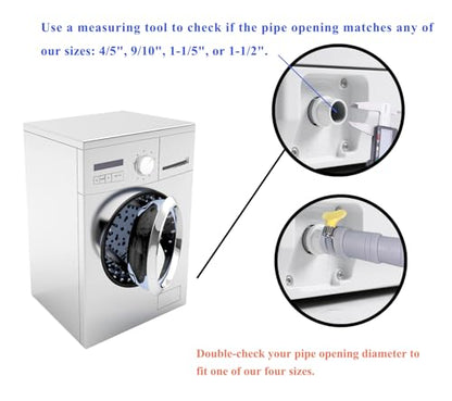6.5ft Washing Machine Drain Hose Extension Kit - Universal for Washer, Dishwasher & Dehumidifier, 7-Piece Set with U-Bracket, 4 Clamps & Adapter