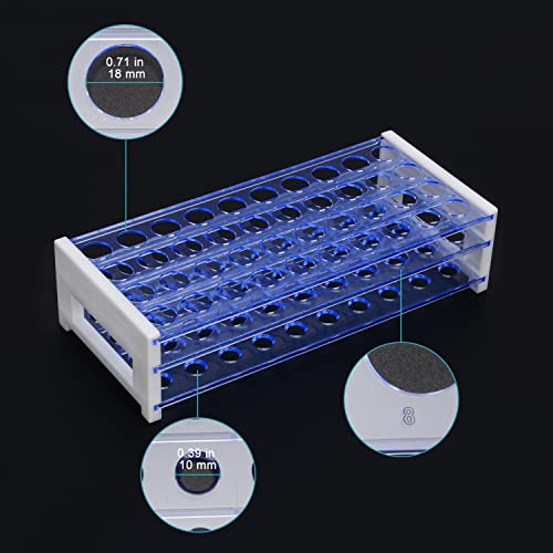 stonylab Test Tube Rack, 3-Tier Detachable Blue Plastic Holder Stand Rack, for Laboratory Scientific Experiments, 45/64 inch 40-Place - size: 45/64 inch