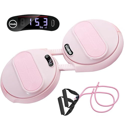 Waist Twisting Machine Exercise - Ab Twister Board MAX 300LBS | Intelligent Counting Lap & Calorie & Time, with 2 Resistance Bands | 3 Adjustable Distances to Suit Different Exercise Needs