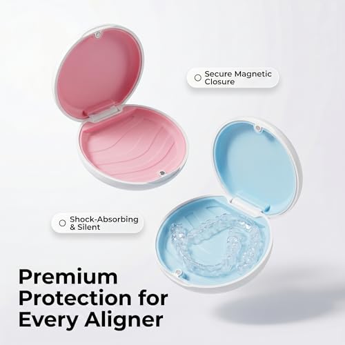 2 Pack Retainer Case, Slim Aligner Case for Invisalign with Tool Kit - color: 2 Pack - Cloud Blue