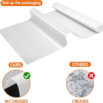 Custom Multisize 1mm Thick Clear Silicone Table Cover Protector - 8 x 76 Inch Water Resistant Rectangular Vinyl Non-Slip Desk Pad for Coffee Table/Writing Desk - size: 8in x 76in
