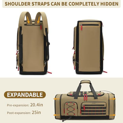 BOSSTIN Gym Bag for Men & Women, 45L-50L Expandable Sports Duffle Bag - color: Khaki