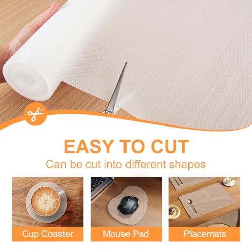 Shelf Liner 12 Inch x 20 FT Clear Non Slip Waterproof Cabinet and Drawer Liner for Kitchen Cabinet Refrigerator Pantry Closet Durable Non Adhesive - size: 12"W x 240.2"L