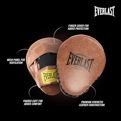 Everlast 1910 Leather Focus Mitts | Vintage Training Punching