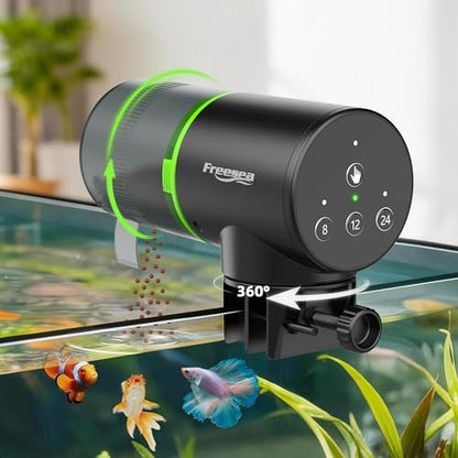Automatic Fish Feeder for Aquarium: 3 Timers & One-Touch Easy Setup - 7-14 Day Supply with 200ML Food Dispenser - Worry-Free Vacation Feeding for Betta Turtle Tank - size: FS-069