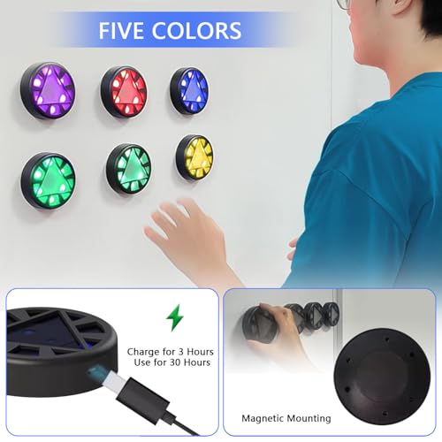 6PCS Sport Agility Light,Agile Reaction Training Light,Quick Response Training Light,Last 30 Hours,5 Light Color&6 Mode