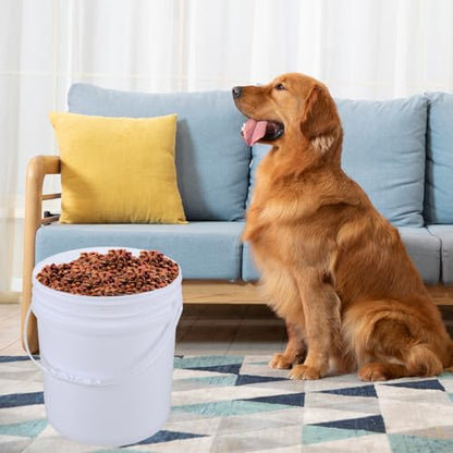 7 Gallon (4 Pack) Large Bucket Pail Container with Airtight Lid, Food Grade BPA Free, White