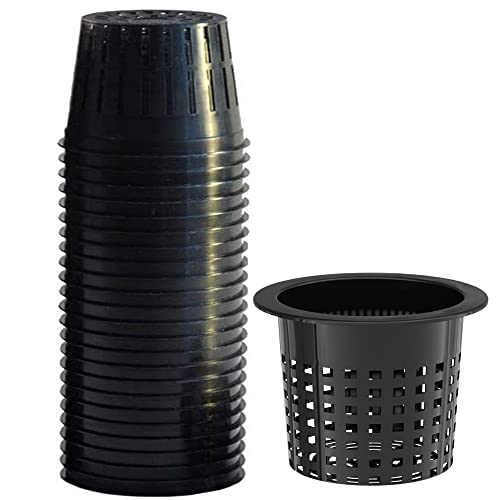 6 Inch Net Cups (12 Pack), Net Pots for Hydroponics, Orchids Mesh Baskets Pots Heavy Duty Hydroponics Supplies with Wide Lip - size: 6 Inch