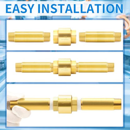 ChillWaves Brass In-Line Spring Check Valve 1" NPT Female Thread, One-Way Non-return Vertical Check Valve for Backflow Prevention(1-PACK) - size: 1" FNPT, style: PACK OF 1