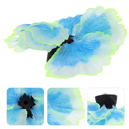 VALICLUD Fish Tank Plant Artificial Aquatic Water Grass Ornament Blue Silicone Aquarium Decor Micro Landscape for Freshwater Fish Tanks
