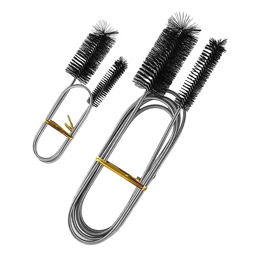Flexible Long Drain Brush Set, Stainless Steel Tube Cleaning Brushes for Kitchen, Sink, Drain Pipe, with Large Double Elastic Nylon Ends, Cleaning Brushes for Household Use