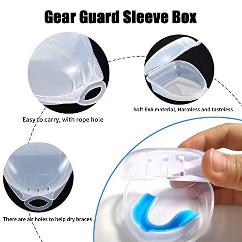 Sports Mouth Guard for Kids and Youth,2 Pcs Boys Girls Mouthguard with Case (BPA Free) for Boxing Football Hockey Karate Rugby - color: Blue and Black