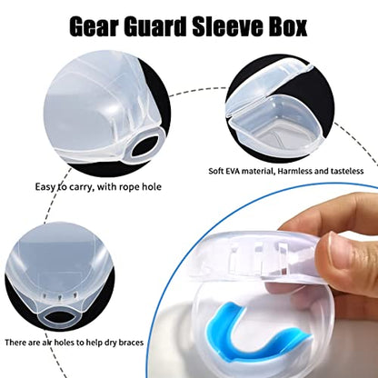 Sports Mouth Guard for Kids and Youth,2 Pcs Boys Girls Mouthguard with Case (BPA Free) for Boxing Football Hockey Karate Rugby - color: Blue and Black