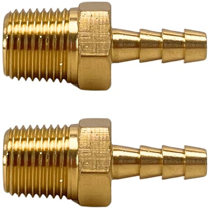 2pcs Brass Hose Fitting 1/8" Barb x 1/8" NPT Male Adapter Barbed by CX WONDERLAND