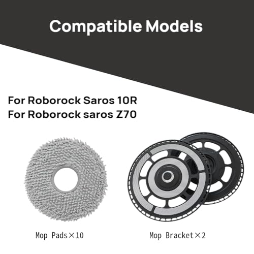 (6 Pcs) Mop pad Bracket kit Compatible with Roborock Saros 10R,Saros Z70 Robot,mop Holders,Mop Bracket,Mop Cleaning Tray Bracket，2 mop pad Brackets,4 Mop Pads,Mop Pad Plate，mop Holders