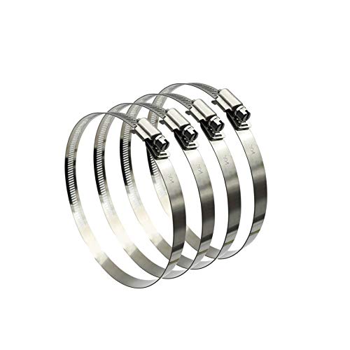 5" Adjustable 304 Stainless Steel Duct Clamps Hose Clamp Pipe Clamp Air Ducting Clamp worm drive hose clamps (4Pcs, 118mm-140mm) - size: 5" -4Pcs