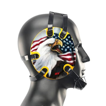 Wrestling Headgear with American Bald Eagle Decals - color: Yellow, size: Youth
