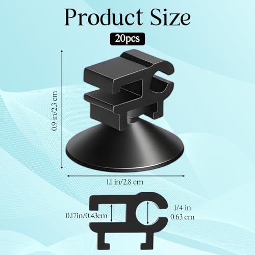 20 Pcs Aquarium Suction Cups with Clips Small Suction Cup Wire Holder Fish Tank Air Pump Accessories for 3/16" Air Hose Holder