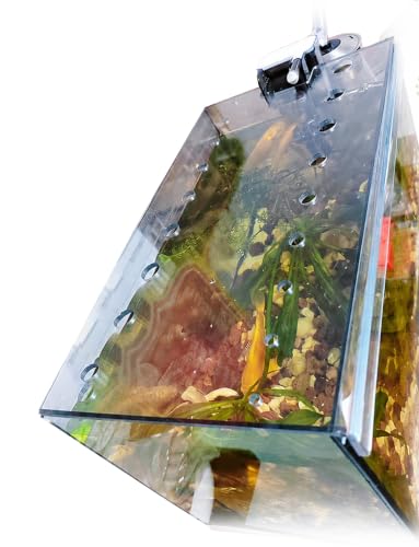 Transparent Acrylic Aquarium Lid, Ventilated Anti-Jump Cover, Cat Deterrent Splash Guard with Sliding Panel for Home Fish Tanks(3 mm,23.6x12.0 in/60x30.4cm)
