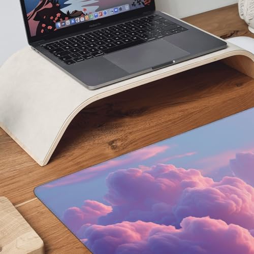 XXL Gaming Mouse Pad, Water-Resistant & Stitched Edges - Large Anime Style Mousepad for Desk - Gamer Accessories, Big Full Deskpad Mat， Game Mousepads Deskmat， 35.4 x 15.7 inch - color: Cloud
