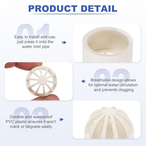 PATIKIL 1.6 Inch (40mm) Fish Cover Permeable Cap, 4 Pcs PVC Breathable Cap Aquarium Guard Fish Tank Intake Cover, White - color: White, size: 1.6Inch(40mm)