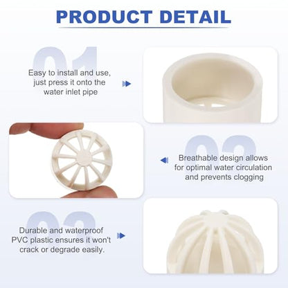 PATIKIL 3.5 Inch (90mm) Fish Cover Permeable Cap, 4 Pcs PVC Breathable Cap Aquarium Guard Fish Tank Intake Cover, White - color: White, size: 3.5Inch(90mm)