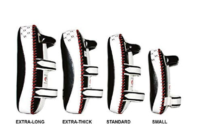 Fairtex Curved Muay Thai Pads, Kickboxing Punching Kicking Striking Shield - color: Black/White, size: Small