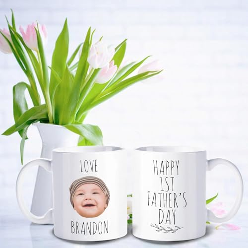 Personalized 1st Father’s Day Mug for New Dad, Custom 11oz Coffee Cup, Unique First Time Daddy Gift, Baby Keepsake Present, Birthday Gift for New Father from Baby, Cute Dad To Be Coffee Mug - color: 2