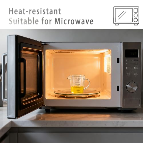 BCnmviku Glass Measuring Cup 250ml 1Cup High Borosilicate [Insulated Handle | V-Shaped Spout]For Prepping Baking and Cooking Preheated Oven Dishwasher Freezer and Microwave Safe
