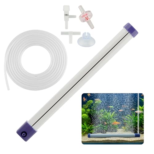 Aquarium Bubble Bar,Nano Fish Tank Bubbler Curtain Wall Aquarium Air Stone Kit,Ultra-Fine Quiet Oxygen Diffuser Bubble Curtain Wall for Freshwater Saltwater(25cm)