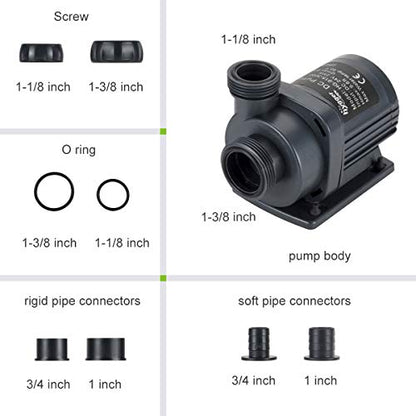 hygger 800GPH Quiet Submersible and External 24V Water Pump, with Controller (30%-100% Settings), Powerful Return Pump for Fish Tanks, Aquariums, Ponds, Fountains, Sump, Hydroponics (25W, 9.8ft)