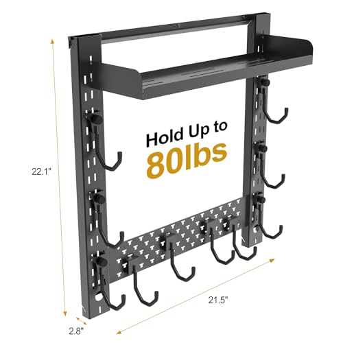 ONETIGRIS Gun Rack Wall Mount,Indoor Gun Rack for Wall with Shelf Horizontal and 1 Removable Gun Accessories Tray - style: MOLLE Panel&Shelf