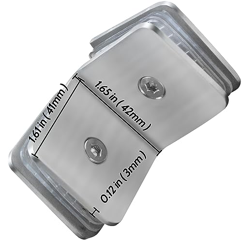 2PCS Railing Glass to Glass Clamp 304 Stainless Steel Half Circle Right Angle Bracket for Clip Shower Room Partition Corner Code Connection Door Fixing Clip (90 Degree)