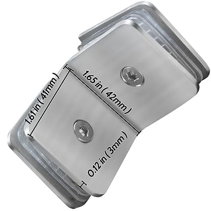2PCS Railing Glass to Glass Clamp 304 Stainless Steel Half Circle Right Angle Bracket for Clip Shower Room Partition Corner Code Connection Door Fixing Clip (90 Degree)