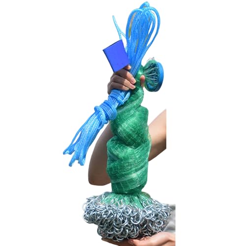 Easy Throw Cast Net for Fishing - Durable Fish Nets for Fishing with Smooth Casting, Perfect for Catching Fish, 8/9/10/12ft Radius