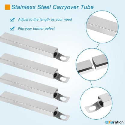 Universal Adjustable Carryover Tubes for Charbroil, Kenmore and Others Most Gas Grill, 4-Pack Crossover Tubes for Charbroil Grill Replacement Parts