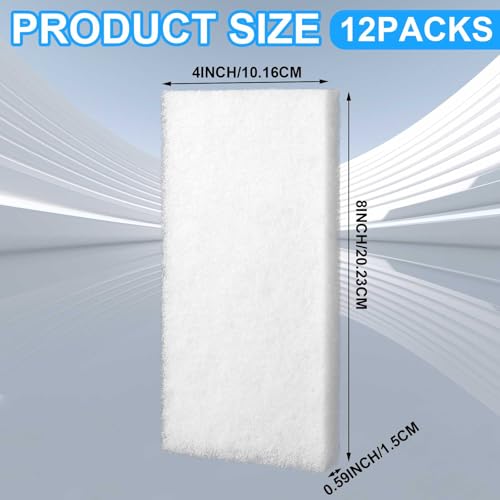 12 Pack Filter Pads for Aquarium Fish Tanks, Aquarium Polyethylene Media Pads
