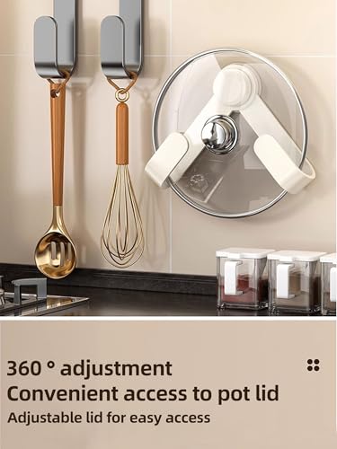 Pot lid Holders, kitchen storage rack punch-free wall-mounted Adjustable multifunctional chopping board rack