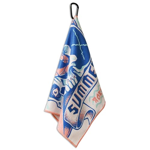 RokFit Multi-use Bold Graphic Towel with Carabiner Clip. (Endless Summer) - color: Endless Summer