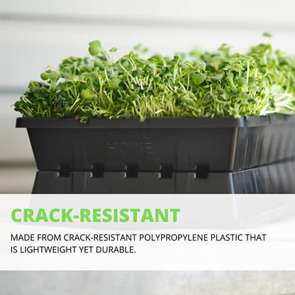 1020 Seed Starting Trays - 5-Pack Reusable Plastic Germination Trays for Microgreens & Seedlings - color: Black