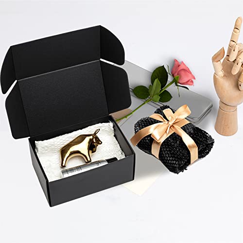 9x6x4” Black Shipping Boxes - 24 Pack Corrugated Cardboard Mailing Box Packaging for Small Business - Tab Locking Literature Mailer Flat Empty Gift Packing Supplies