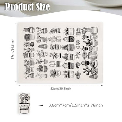 SUPERDANT 4PCS Potted Plants Underglaze Paper Transfer Cactus Transfer Paper for Clay Ceramic Porcelain Under Glaze Transfers for Pottery Enamel Decals Black Underglaze Decal Papers Handcrafted Gifts - style: Potted Plants