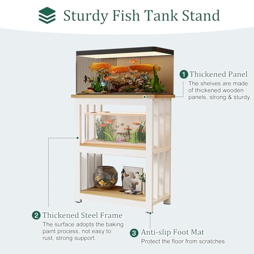 Fish Tank Stand,Metal Fish Stand Cabinet - Decorative Table & Turtle Support Rack for Kitchen & Home Storage, Durable Frame, Multi-Purpose Shelf Organizer for Living Room