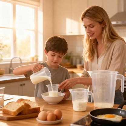 Multi-Purpose Measuring Cup Set - 1/2 Cup BPA-Free Unbreakable Plastic - Stackable Dishwasher Safe - Liquid/Solid Measurement - Kitchen Essential - size: 2-Piece Set (1/2-Cup)