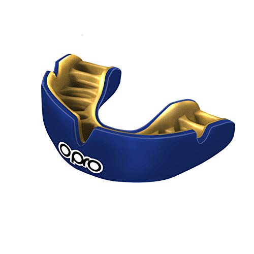 OPRO Youth Instant Custom Fit Moldable Mouth Guard, Dentist Level - color: Dark Blue/Gold, size: Youth (Under 10)